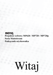 Instrukcja BenQ MP620 Projektor