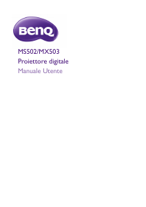 Manuale BenQ MX503 Proiettore