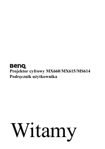 Instrukcja BenQ MX660 Projektor