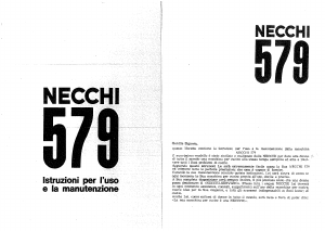Manuale Necchi 579 Macchina per cucire