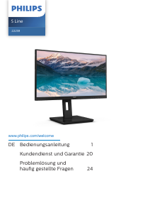 Bedienungsanleitung Philips 222S9JML S Line LED monitor
