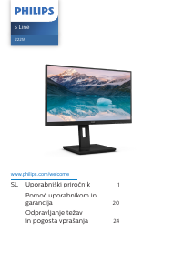 Priročnik Philips 222S9JML S Line LED-zaslon