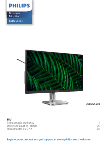 Használati útmutató Philips 27B2G5500 LED-es monitor