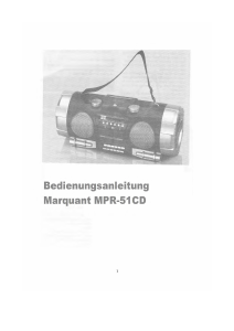 Bedienungsanleitung MarQuant MPR-51CD Stereoanlage