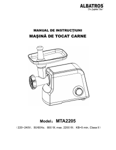 Manual Albatros MTA2205 Tocator carne