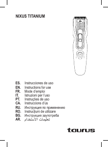 Руководство Taurus Nixus Titanium Машинка для стрижки волос