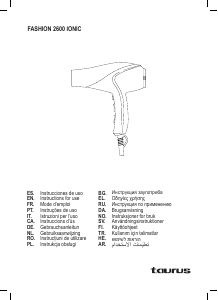 Käyttöohje Taurus Fashion 2600 Ionic Hiustenkuivain