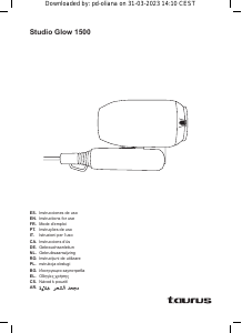 Manual Taurus Studio Glow 1500 Hair Dryer