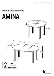Bruksanvisning Mio Amina Matbord