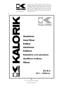 Handleiding Kalorik KA M 5 Handmixer