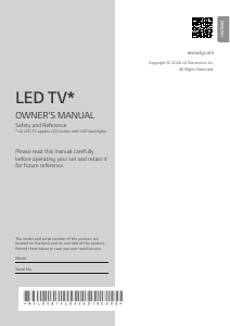 Handleiding LG 43QNED86B6B LED televisie