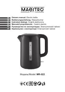 Instrukcja Maestro MR-022 Czajnik