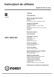 Manual Indesit DFG 15B10 EU Maşină de spălat vase