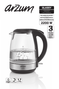Bruksanvisning Arzum AR 3071 Vattenkokare