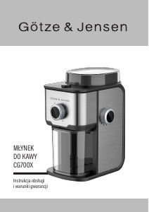 Instrukcja Götze & Jensen CG700X Młynek do kawy