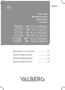 Mode d’emploi Valberg WF 1214 A W566C Lave-linge