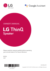 Manual LG WK7 Speaker