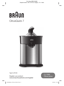 كتيب براون CJ 7050 BK CitrusQuick 7 عصارة ليمون