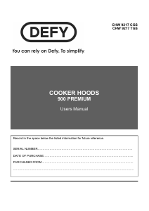Manual Defy DCH 320 Cooker Hood