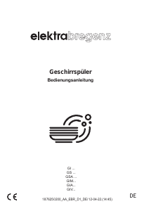 Bedienungsanleitung Elektra Bregenz GSA 53467 W Geschirrspüler
