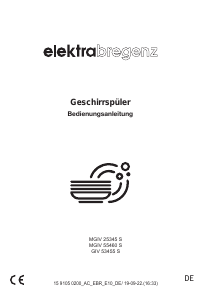 Bedienungsanleitung Elektra Bregenz MGIV 55460 S Geschirrspüler