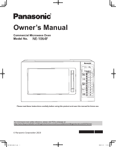 Bruksanvisning Panasonic NE-1064F Mikrovågsugn