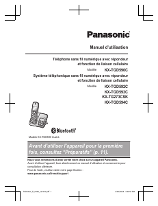 Mode d’emploi Panasonic KX-TG273CSK Téléphone sans fil