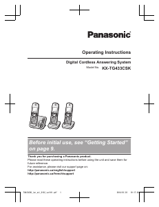 Bruksanvisning Panasonic KX-TG433CSK Trådlös telefon