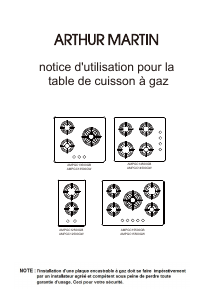 Mode d’emploi Arthur Martin AMPGC14500GW Table de cuisson
