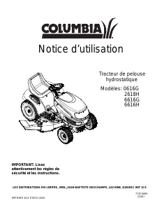 Mode d’emploi Columbia 6616H Tondeuse à gazon