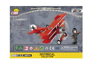 Kullanım kılavuzu Cobi set 2974 Great War Fokker DR.1 'Red Baron'