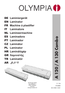 Bruksanvisning Olympia A 120 Combo Lamineringsmaskin