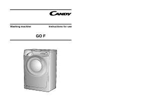 Manual Candy GO F 462 Washing Machine