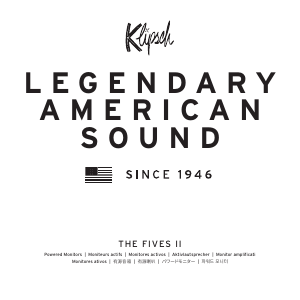 Bruksanvisning Klipsch The Fives II Högtalare