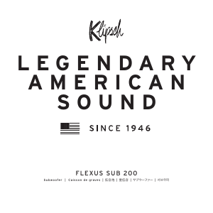 Bruksanvisning Klipsch Flexus Sub 200 Subbas