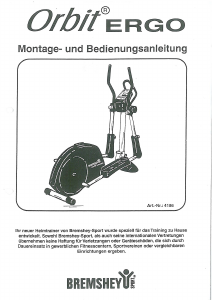 Bedienungsanleitung Bremshey Orbit Ergo Crosstrainer