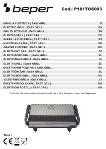 Manual Beper P101TOS003 Contact Grill