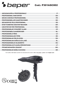 Manuál Beper P301ASC002 Vlasový vysoušeč