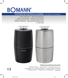 Instrukcja Bomann KSW 6088 CB Młynek do kawy