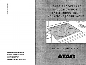 Handleiding ATAG HI250B Kookplaat