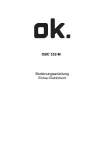 Bedienungsanleitung OK OBC 332-M Herd