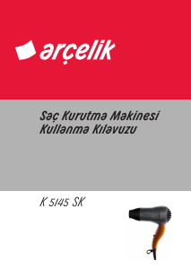 Kullanım kılavuzu Arçelik K 5145 SK Saç kurutma makinesi