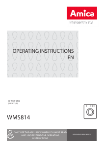 Manual Amica WMS814 Washing Machine
