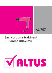 Kullanım kılavuzu Altus AL 707 Saç kurutma makinesi