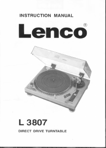 Bedienungsanleitung Lenco L-3807 Plattenspieler