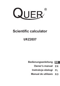 Manual Quer URZ2037 Calculator