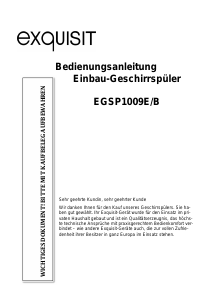 Bedienungsanleitung Exquisit EGSP1009E/B Geschirrspüler