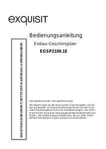 Bedienungsanleitung Exquisit EGSP2109.1E Geschirrspüler