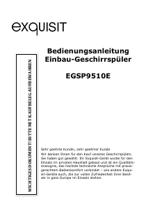 Bedienungsanleitung Exquisit EGSP9510E Geschirrspüler