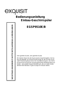 Bedienungsanleitung Exquisit EGSP9510E/B Geschirrspüler